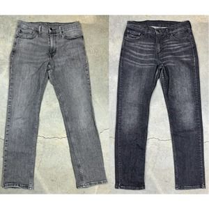 Levi's Lot of 2 511 Jeans Mens 30x30 Grey Charcoal Slim Stretch Fit Straight Leg